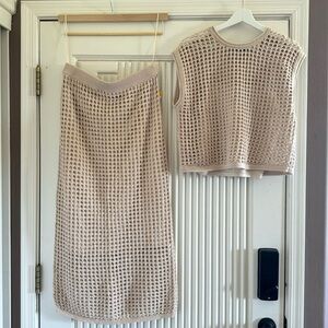 Steve Madden two-piece crochet top and skirt